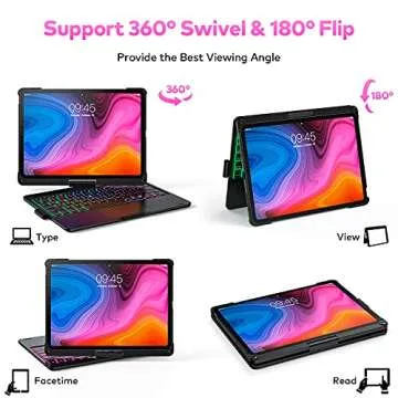 Keyboard Case for iPad Pro 11 inch 3rd Generation 2021–360° Rotatable Touchpad with Backlight, Compatible with iPad 10.9”Air 4th Gen/ 11”1st /2nd / 3rd Gen (Black)