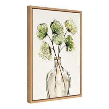 Kate and Laurel Sylvie Greenery Vase Wall Art Canvas 18x24