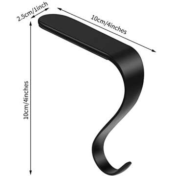 URATOT 4 Pieces Black Christmas Stocking Holder Metal Mantel Stockings Hangers Christmas Stocking Cl...
