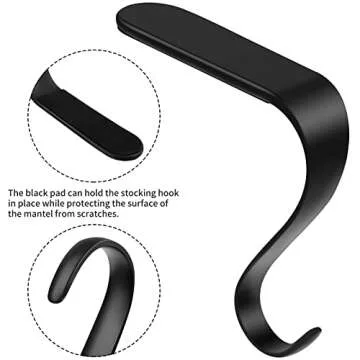URATOT 4 Black Christmas Stocking Holders for Decoration