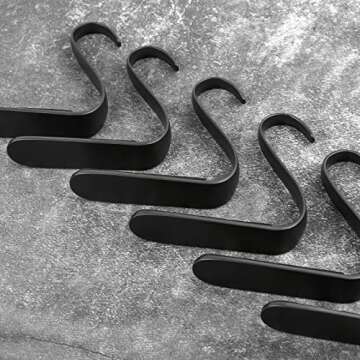 URATOT 4 Pieces Black Christmas Stocking Holder Metal Mantel Stockings Hangers Christmas Stocking Clips for Christmas Party Decoration