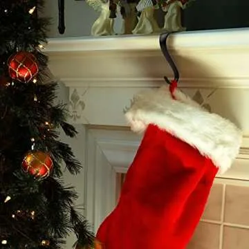 URATOT 4 Black Christmas Stocking Holders for Decoration