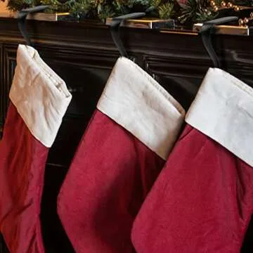URATOT 4 Black Christmas Stocking Holders for Decoration