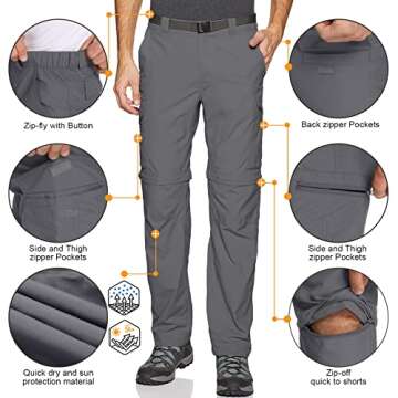 Toomett Convertible Hiking Pants: Quick Dry & Lightweight