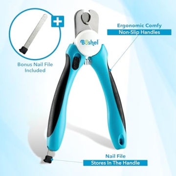 BOSHEL Dog Nail Clippers - Heavy Duty Pet Nail Trimmer