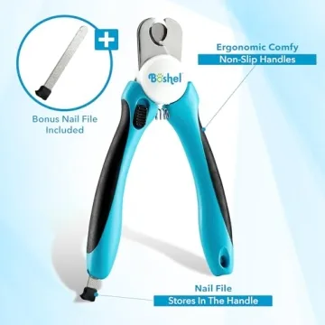 BOSHEL Dog Nail Clippers - Heavy Duty Pet Nail Trimmer