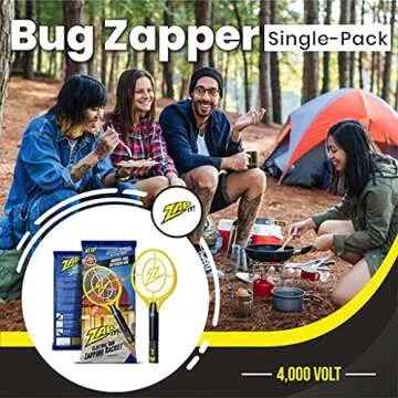 ZAP IT! Bug Zapper - Rechargeable Mosquito, Bug Zapper Racket - 4,000 Volt - USB Charging, Super-Bri...