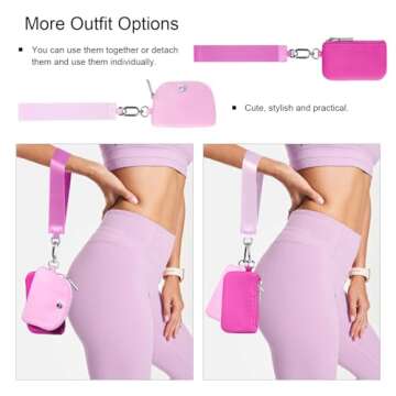 Babysun Mini Zip Around Dual Pouch Wristlet With 2 Straps Wristlet Keychain Wallet for Women Coin Pu...