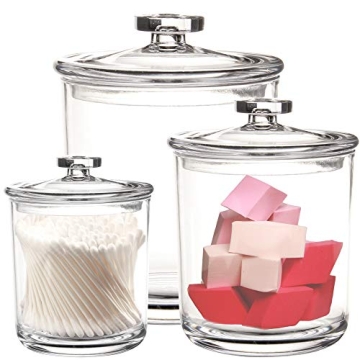 Youngever Clear Plastic Apothecary Jars Set for Stylish Storage
