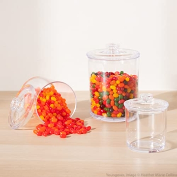 Youngever Clear Plastic Apothecary Jars Set for Stylish Storage