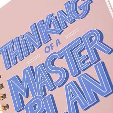 Graphique Hardbound Spiral Journal | Master Plan Design | Premium Paper | Notebook | Diary | Lists | Record Month and Date | Great Gift | 160 Ruled Pages | 6.25” x 8.25”