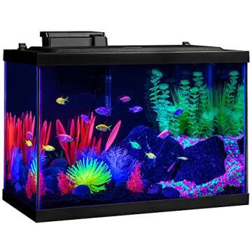 GloFish 20 Gallon Aquarium Kit with LED Lights, Decor Heater and Filter