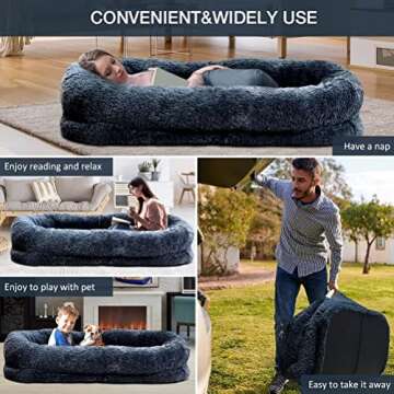 Shop Large Bean Bag Bed for Dogs and Humans, 67" x 38"