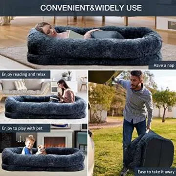 Shop Large Bean Bag Bed for Dogs and Humans, 67" x 38"