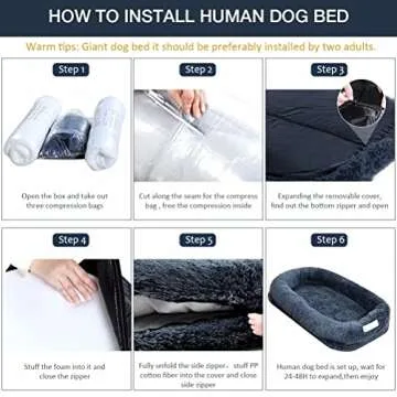 Shop Large Bean Bag Bed for Dogs and Humans, 67" x 38"