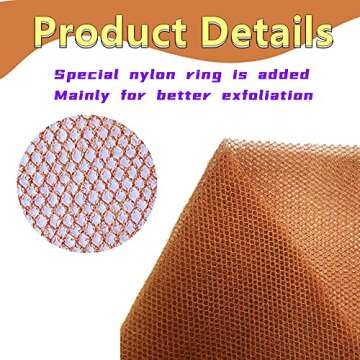 African Net Long Bathing Sponge,Net Exfoliating Back Scrubber for Body,Exfoliating Back Towel,Pack of 1 (Brown)