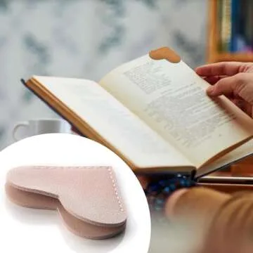 Leather Heart Bookmarks,6 Pcs Corner Page Book Marks Lovers Gifts for Women,Kids, Book Accessories f...