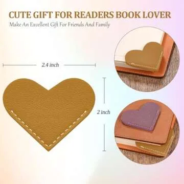 Leather Heart Bookmarks,6 Pcs Corner Page Book Marks Lovers Gifts for Women,Kids, Book Accessories for Reading Lover,Cute Handmade Books Reading for Book Lovers (Valentine Gifts)