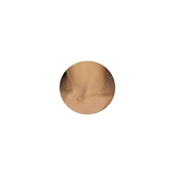 Gold Pearl Necklace for Women, 14K Gold Plated Pearl Necklaces for Women Trendy Simple Pearl Chain B...