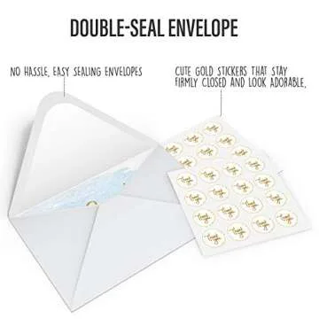 Gold Watercolor Thank You Cards - Set of 48 Blank Notes