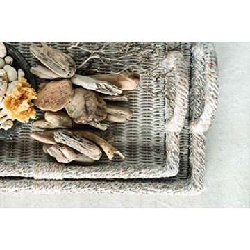 Elegant Creative Co-Op Rattan Tray Set for Home Decor