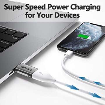 tomtoc USB C to USB Adapter (2 Pack), Thunderbolt 3/Type-C to USB 3.0 Adapter for MacBook, iPad Air 4 10.9, iPad Pro, Surface Pro/Book, Dell XPS and More, OTG Adapter for Android Phone, Up to 5Gbps