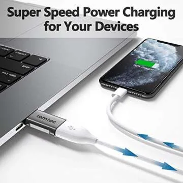 tomtoc USB C to USB Adapter (2 Pack), Thunderbolt 3/Type-C to USB 3.0 Adapter for MacBook, iPad Air 4 10.9, iPad Pro, Surface Pro/Book, Dell XPS and More, OTG Adapter for Android Phone, Up to 5Gbps