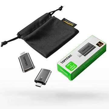 tomtoc USB C to USB Adapter (2 Pack), Thunderbolt 3/Type-C to USB 3.0 Adapter for MacBook, iPad Air 4 10.9, iPad Pro, Surface Pro/Book, Dell XPS and More, OTG Adapter for Android Phone, Up to 5Gbps