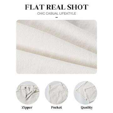 HDLTE Women's Wide Leg High Waist Baggy Jeans - Loose Boyfriend Denim Pants - Y2K 90s White