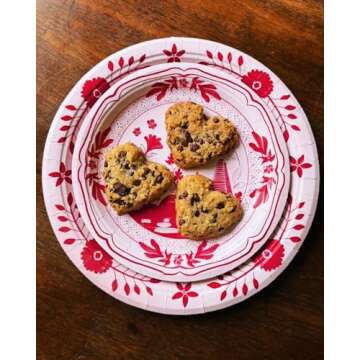 Set of 8 Beachside Pavilion Dessert Plates, 8 inches, Paper, Flamingo and Berry Pattern