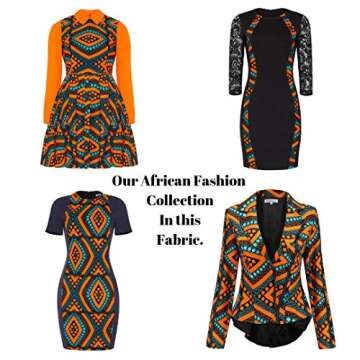 African Head Wrap for Women Large 72" x 22" |Kente Headwraps for Women Hijab | Royal Head Wraps (Orange-Blue-Dots)