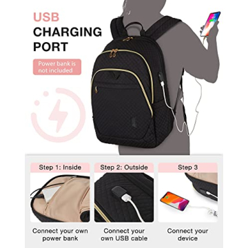 BAGSMART Laptop Backpack with USB Port for Women