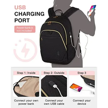 BAGSMART Laptop Backpack with USB Port for Women