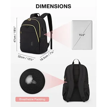 BAGSMART Laptop Backpack with USB Port for Women