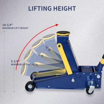 Aain® Heavy duty 3 Ton Floor Jack, Steel Hydraulic Service Jack Quick Rise With Double Pump Quick Lift, Blue HT3300