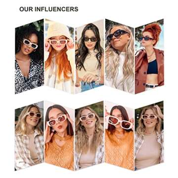 SOJOS Rectangle Sunglasses for Women Retro Fashion Sunglasses UV 400 Protection Square Frame Eyewear...