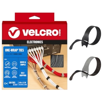 VELCRO Brand 150pk Cable Ties Value Pack | Replace Zip Ties with Reusable Straps, Reduce Waste | For...