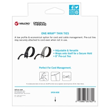 VELCRO Brand 150pk Cable Ties | Reusable & Eco-Friendly