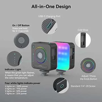 SmallRig P108 RGB Video Light for Photography & Vlogging