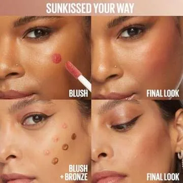 Maybelline Sunkisser Multi-Use Liquid Blush and Bronzer, Blendable, Longwear, Glowy Make Up, City Sizzle, 1 Count