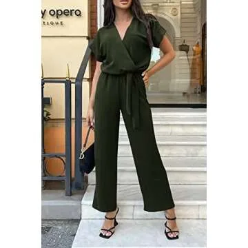 PRETTYGARDEN Women's Chic Summer Jumpsuit in Army Green