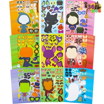 Halloween DIY Craft Stickers for Kids 36 PCS Party Favors