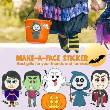 Halloween DIY Craft Stickers for Kids 36 PCS Party Favors