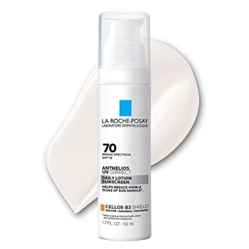 La Roche-Posay Anthelios UV Correct Sunscreen Moisturizer SPF 70, Daily Anti-Aging Face Moisturizer ...