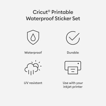 Cricut Printable Holographic Sticker Paper - US Letter Size (8.5in x 11in), Waterproof Sticker Paper...