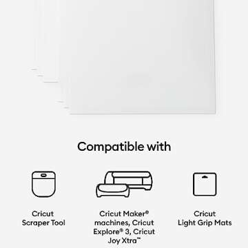 Cricut Printable Holographic Sticker Paper - US Letter Size (8.5in x 11in), Waterproof Sticker Paper for Printer, Compatible with Cricut Maker, Explore 3, & Cricut Joy Xtra, White (5 Ct)