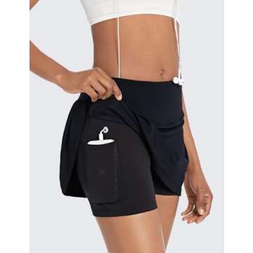 BALEAF Women's 13" Tennis Skirts Golf Skort for Active Style