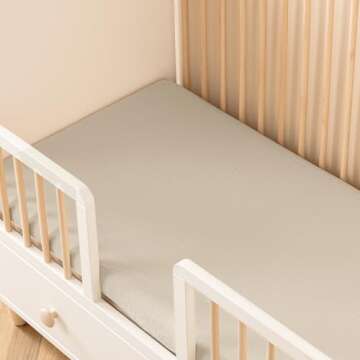 UBBCARE Muslin Crib Sheets for Boys and Girls, 28 X 52 Inches Cotton Fitted Baby Crib Sheet for Standard Crib and Toddler Mattresses, Ultra-Soft and Hypoallergenic Neutral Nursery Sheets - Shadow