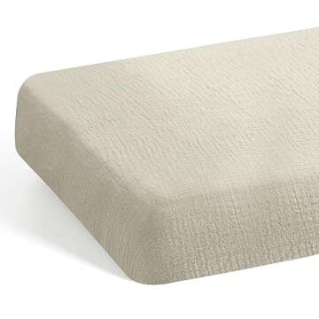 UBBCARE Muslin Crib Sheets for Boys and Girls, 28 X 52 Inches Cotton Fitted Baby Crib Sheet for Standard Crib and Toddler Mattresses, Ultra-Soft and Hypoallergenic Neutral Nursery Sheets - Shadow