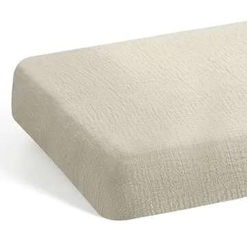 UBBCARE Muslin Crib Sheets for Boys and Girls, 28 X 52 Inches Cotton Fitted Baby Crib Sheet for Standard Crib and Toddler Mattresses, Ultra-Soft and Hypoallergenic Neutral Nursery Sheets - Shadow